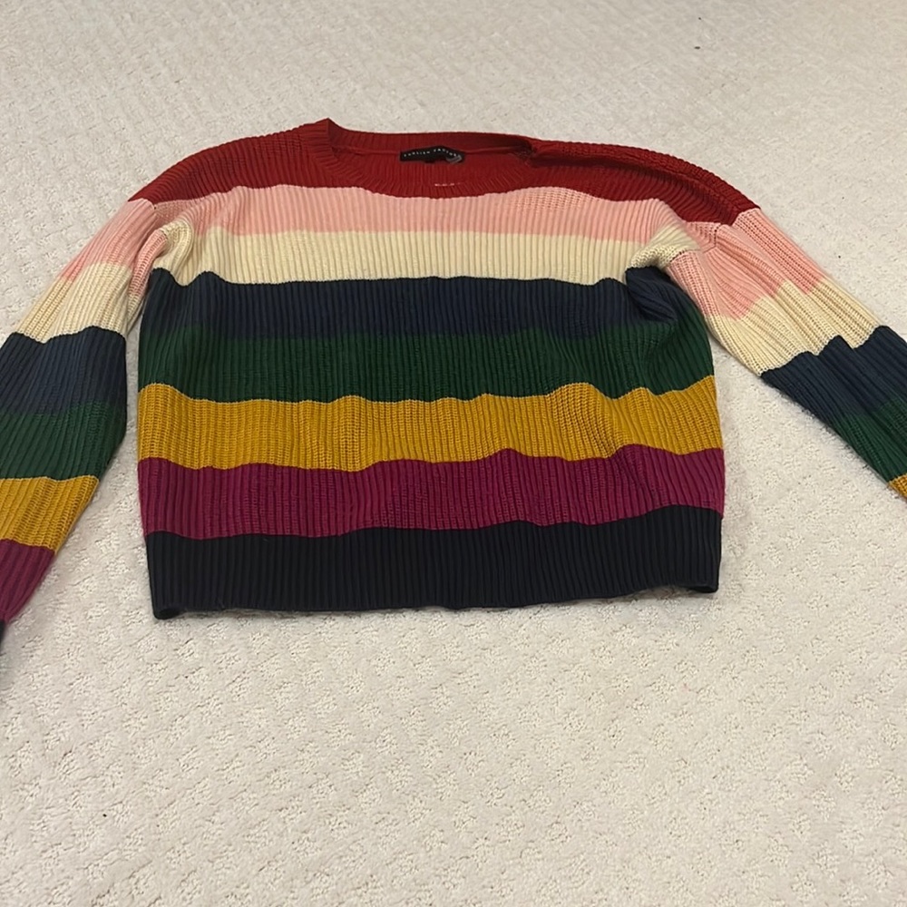 English factory rainbow sweater size medium